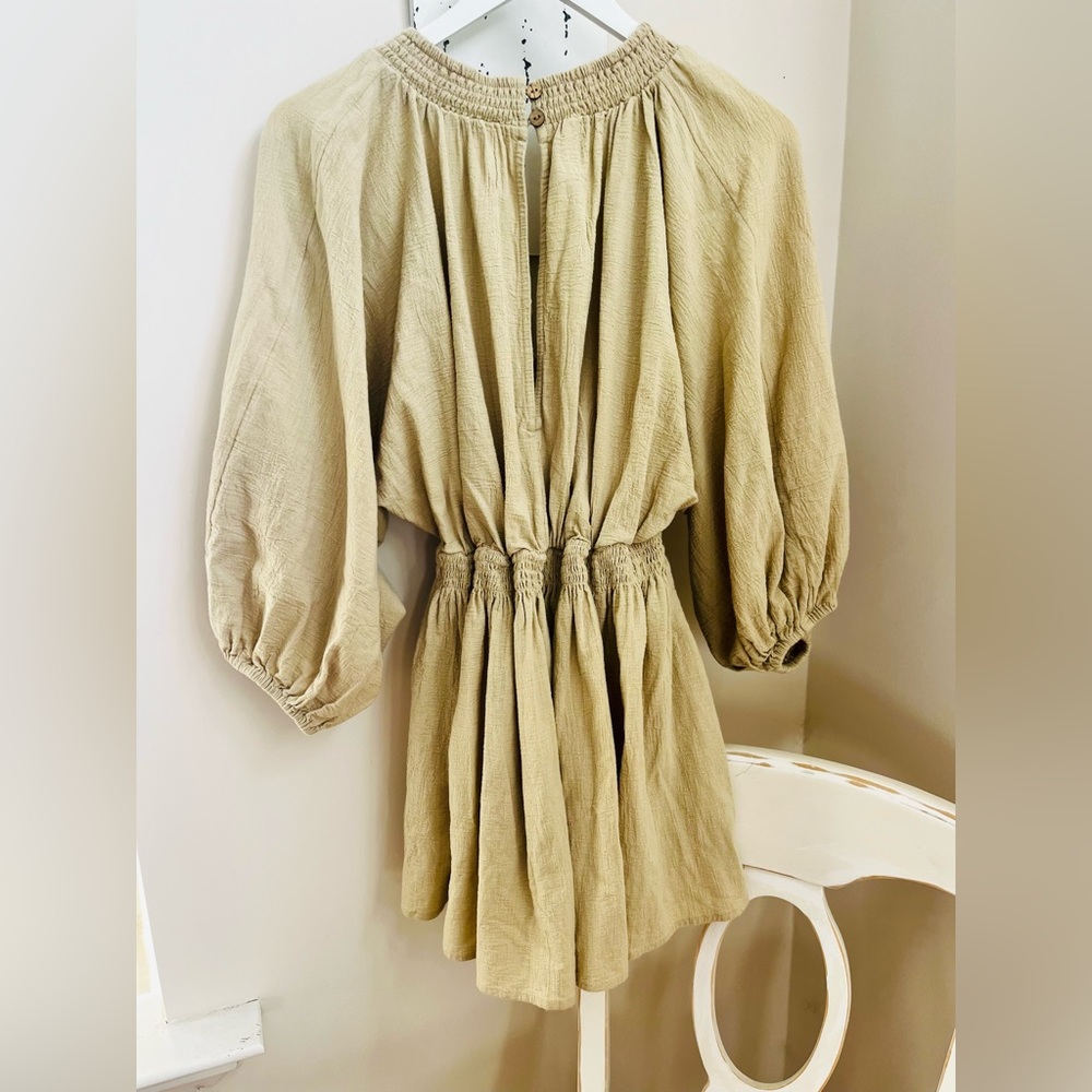FREE PEOPLE for the Moment Mini Boho 
V-Neck Babydoll Dress; size Small - Picture 6 of 9